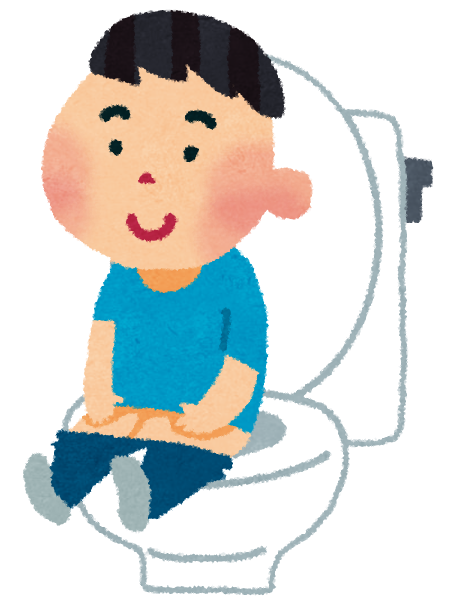 トイレに座る子どものイラスト